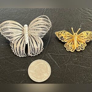 Sterling silver brooches